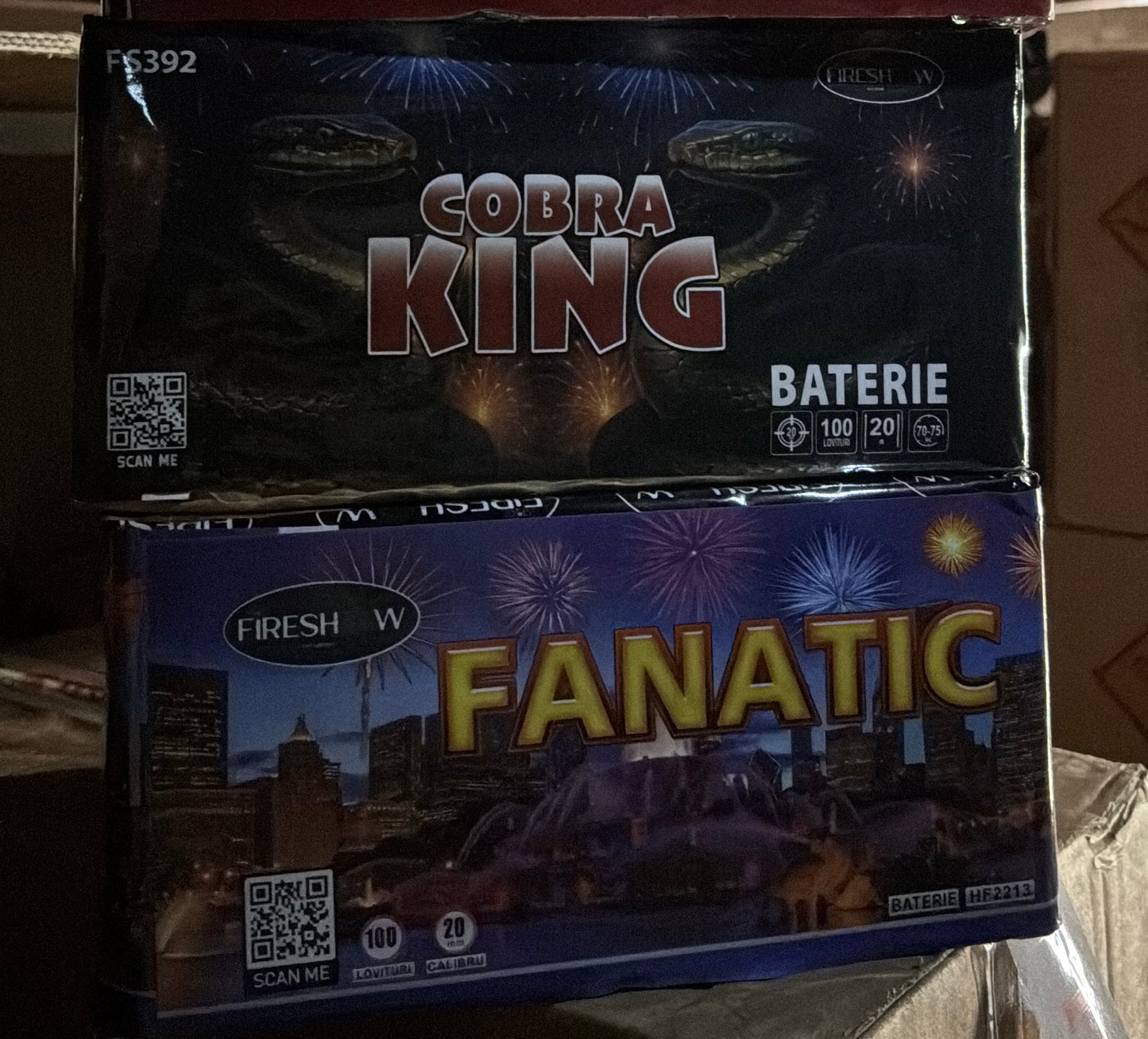 Baterie de artificii 100 focuri FANATIC/ cobra king Fireshow