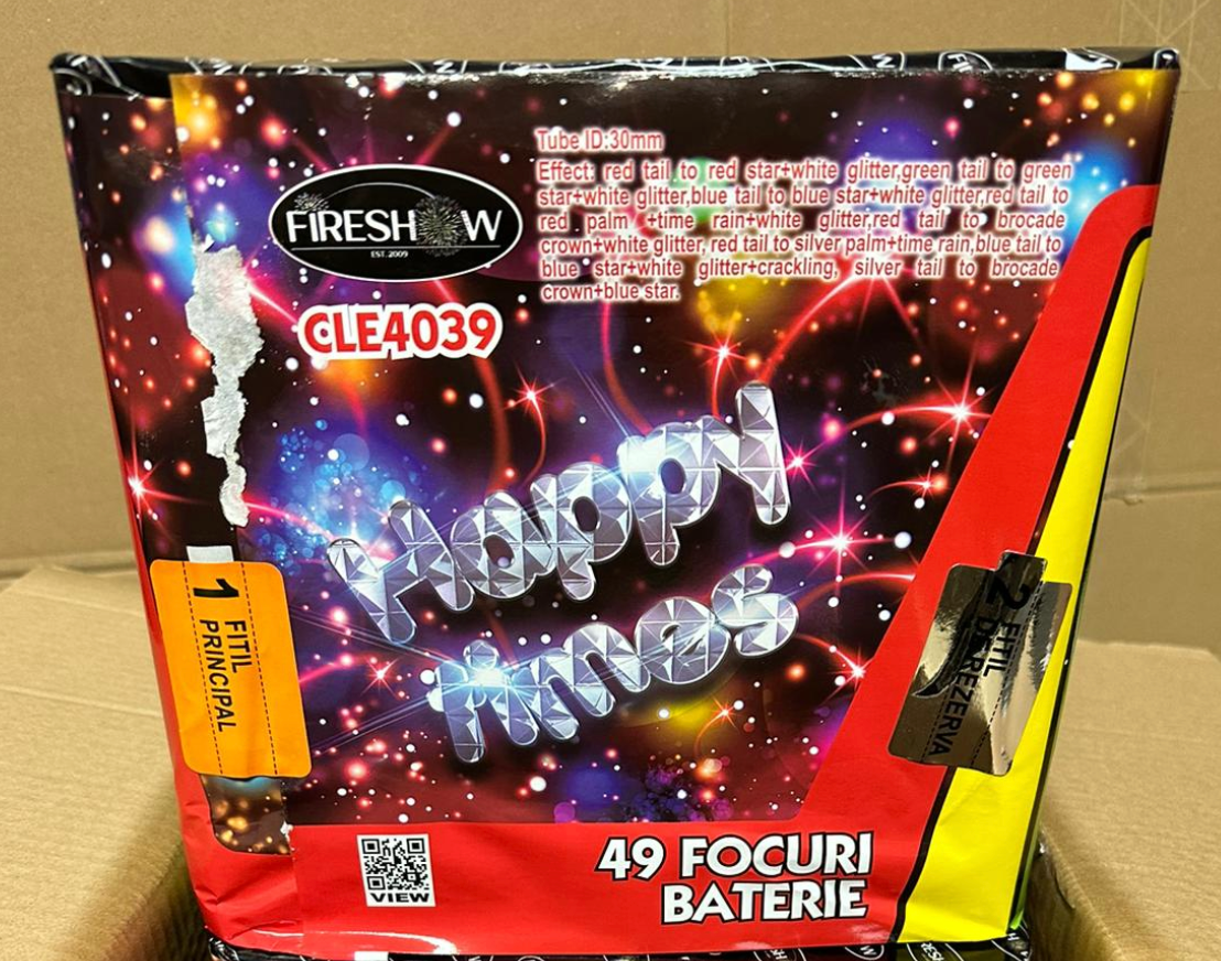 Baterie de artificii 49 focuri 30 mm calibru CLE4039 FIRESHOW
