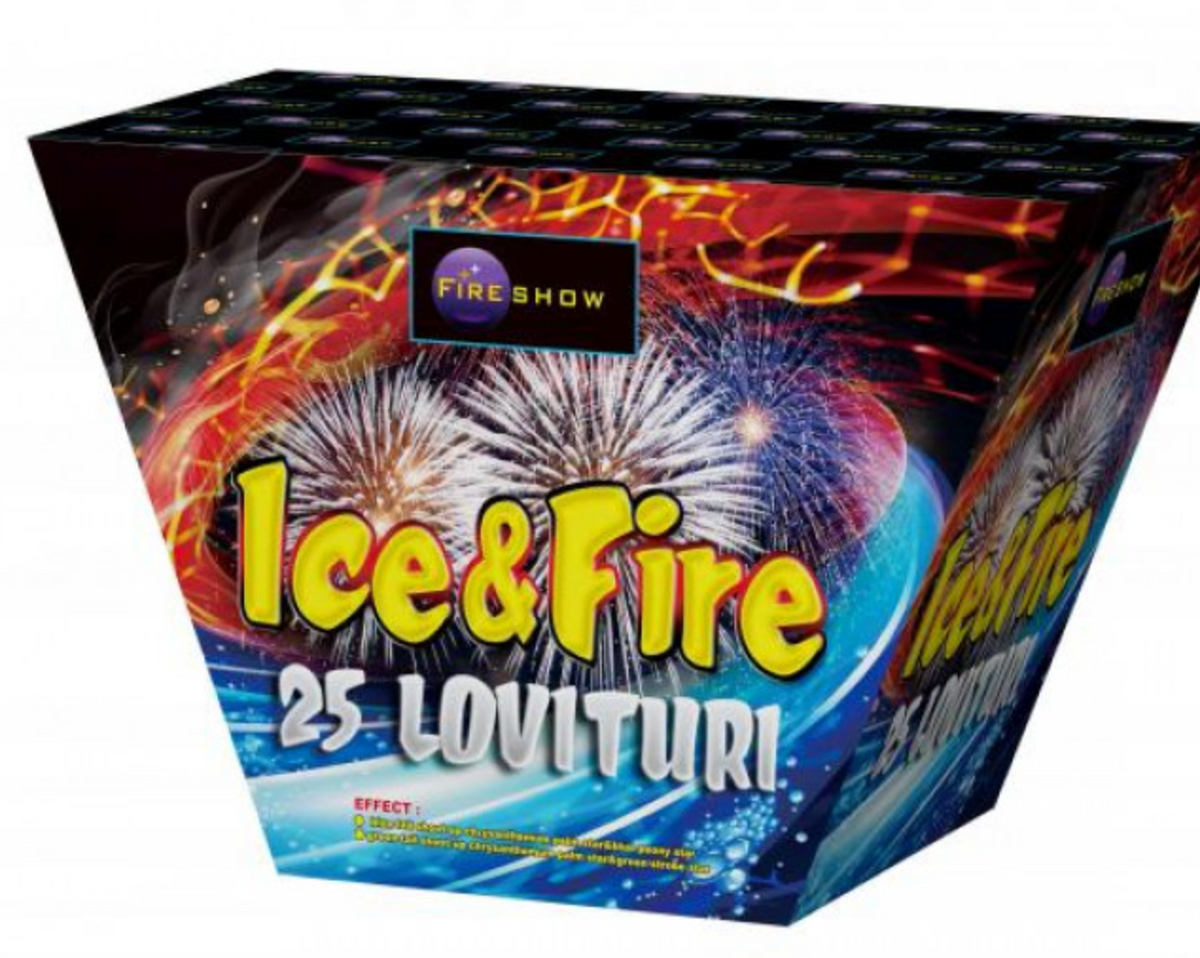 BATERIE de artificii ICE&FIRE 25 FOCURI CALIBRU 30 MM Fireshow