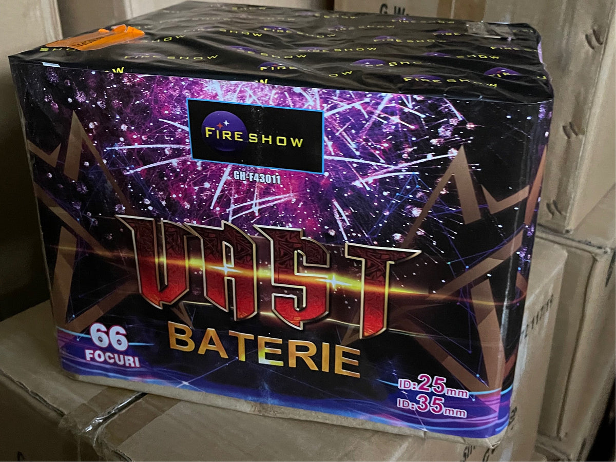 BATERIE ARTIFICII VAST 66 FOCURI CALIBRU 25 / 35 MMFIRESHOW