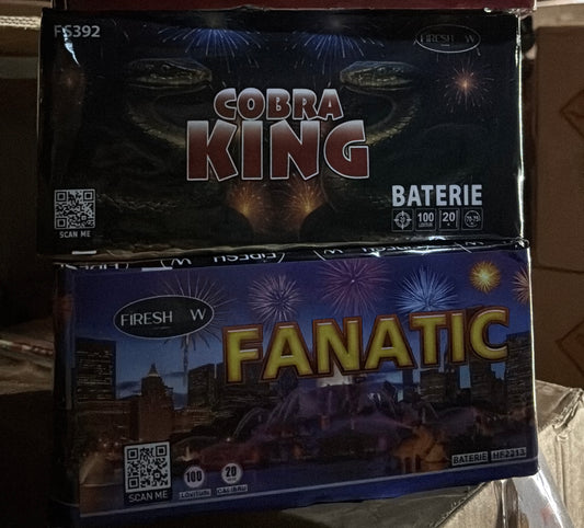 Baterie de artificii 100 focuri FANATIC/ cobra king Fireshow