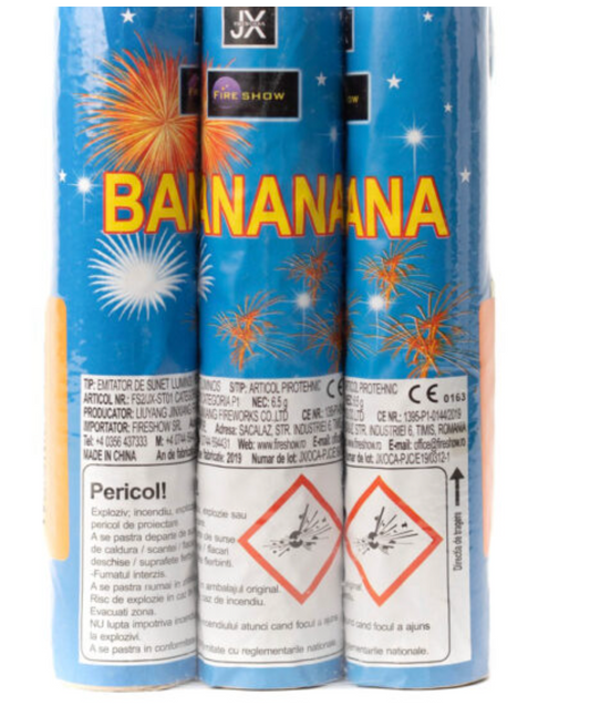 Artificii tun albastru -Banane  35mm .Emițător de sunet luminos set ALBASTRU/ROSU