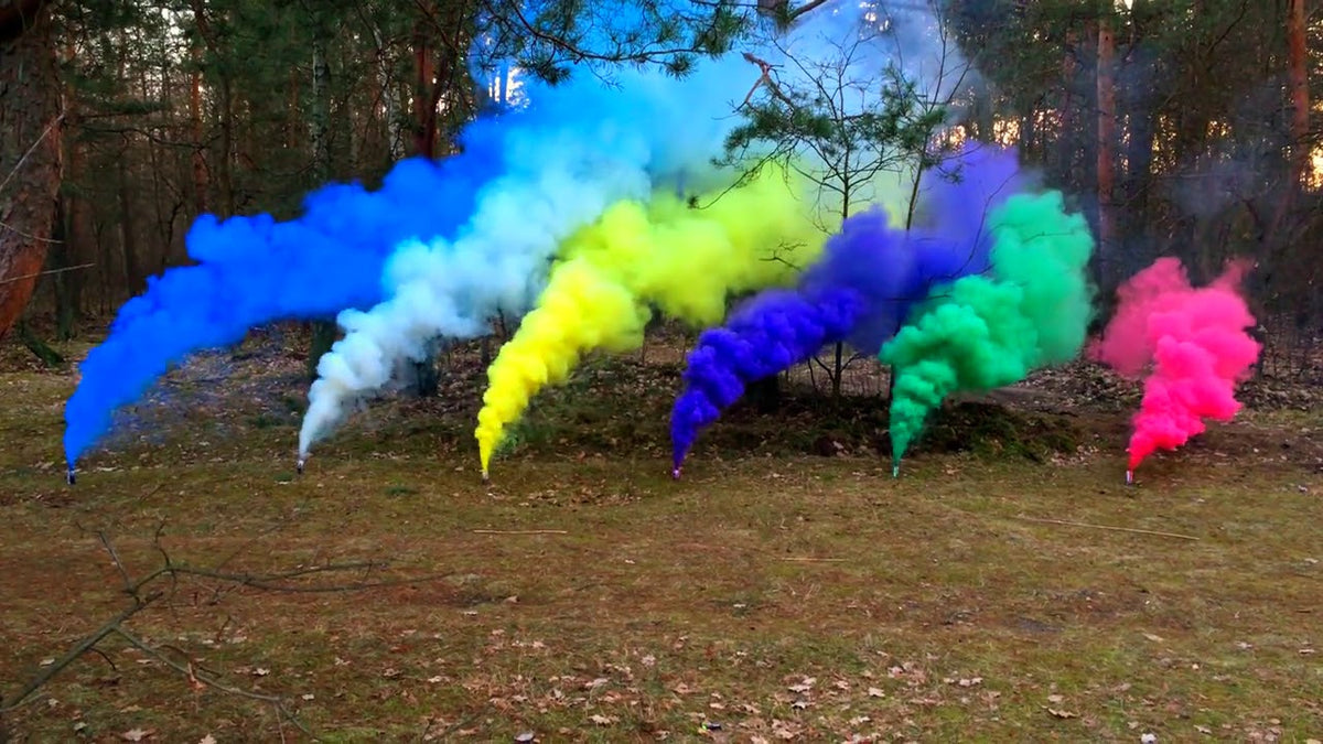 Fumigene colorate de mana  cu fitil durata 60 secunde
