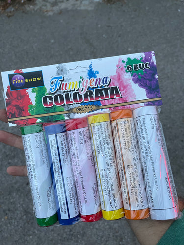 Fumigene colorate cu fitil 60 secunde set multicolor