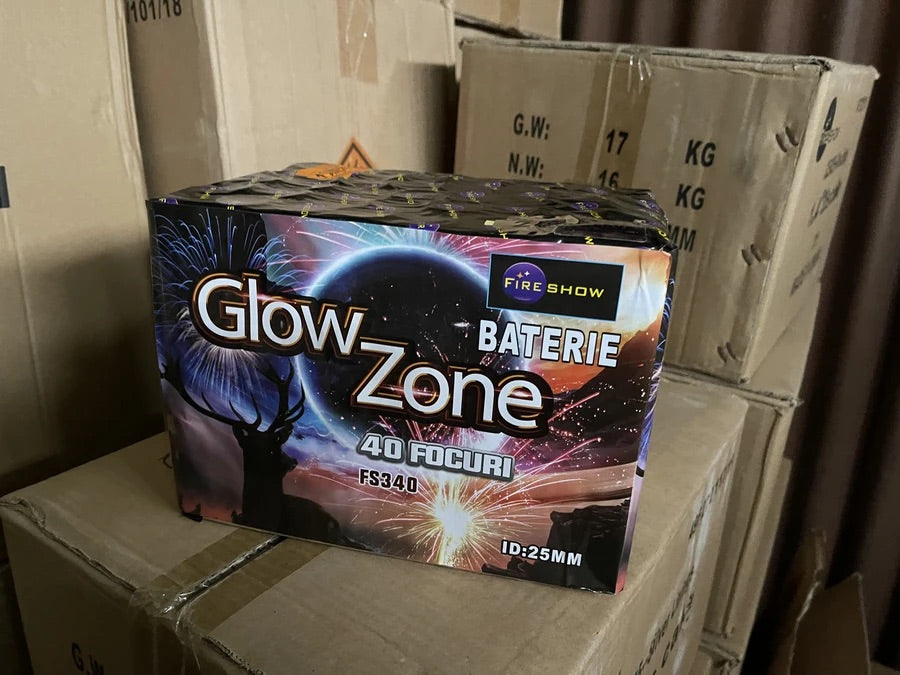 Baterie de artificii 40 focuri GLOW ZONE Fireshow calibrul 25 mm