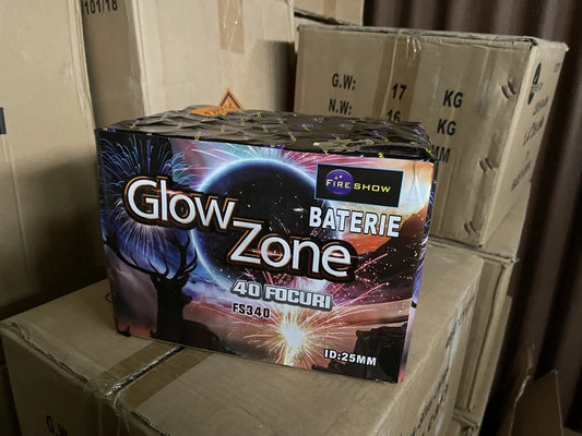 Baterie de artificii 40 focuri GLOW ZONE Fireshow calibrul 25 mm